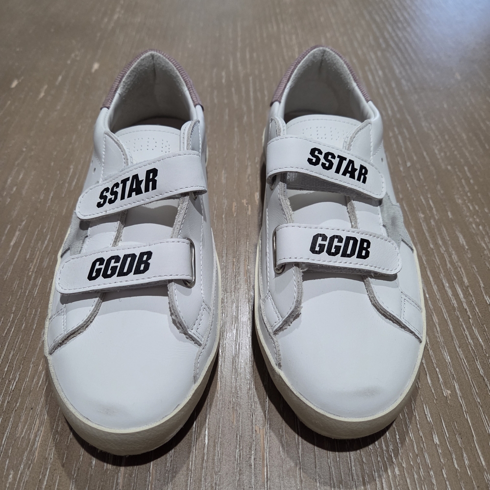 Golden Goose Kids White Sneakers with Black Accents